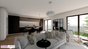 Living Room and Kitchen in Open Space