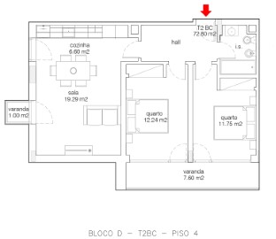 Apartamento 2 Quartos em Buarcos e São Julião