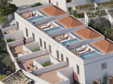 Villa T3 com piscina no rooftop no centro de Tavir
