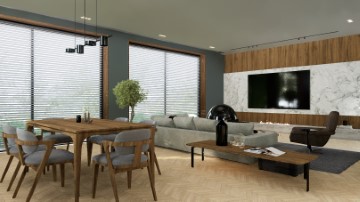 3D living and dining room