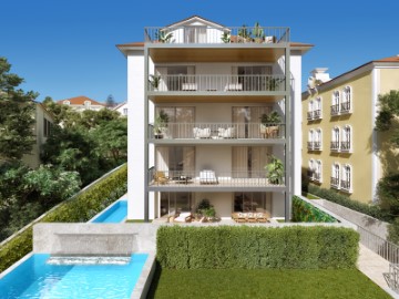 T4 with communal garden and pool and sea view in M